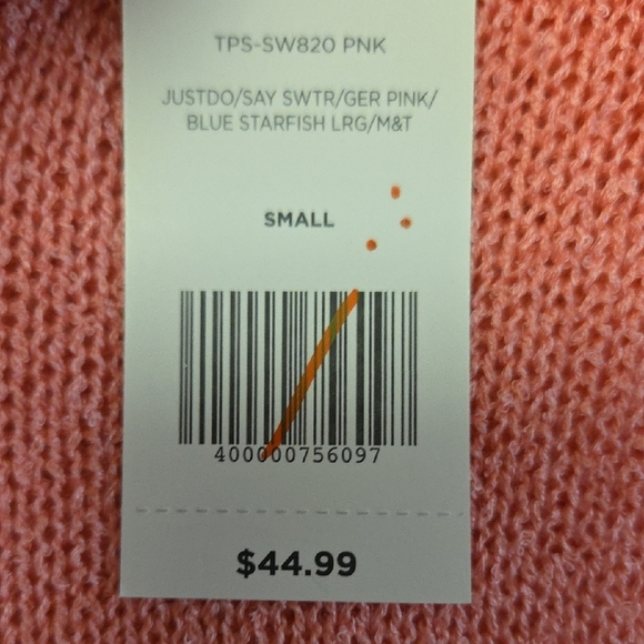 Pink Hooded Sweater with Blue Starfish Design - Picture 2 of 6